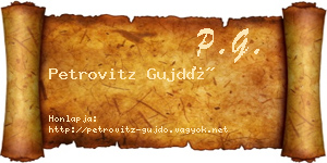 Petrovitz Gujdó névjegykártya